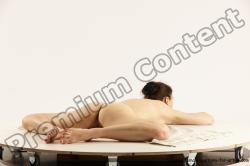 Nude Gymnastic poses Woman White Slim long brown Multi angle poses Pinup